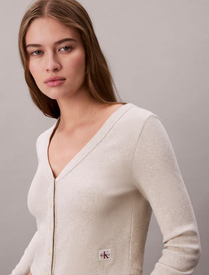 Calvin Klein Rib Cropped Cardigan Qadın Kardiqanı