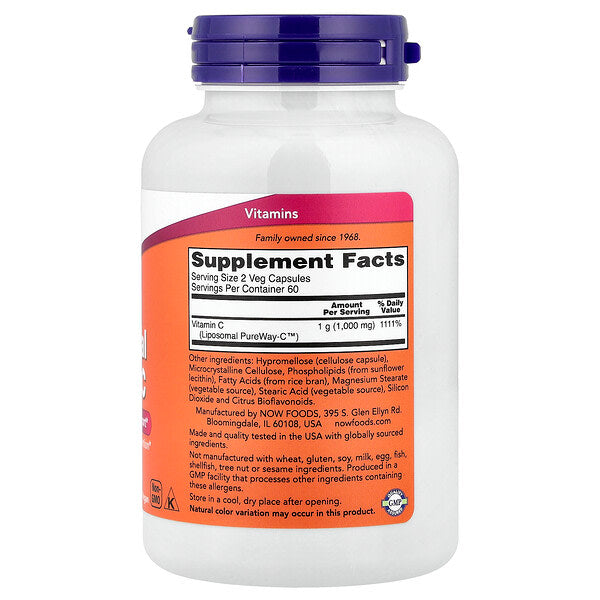 Now Foods Liposomal Vitamin C 120 Bitki Kapsulu 500mg