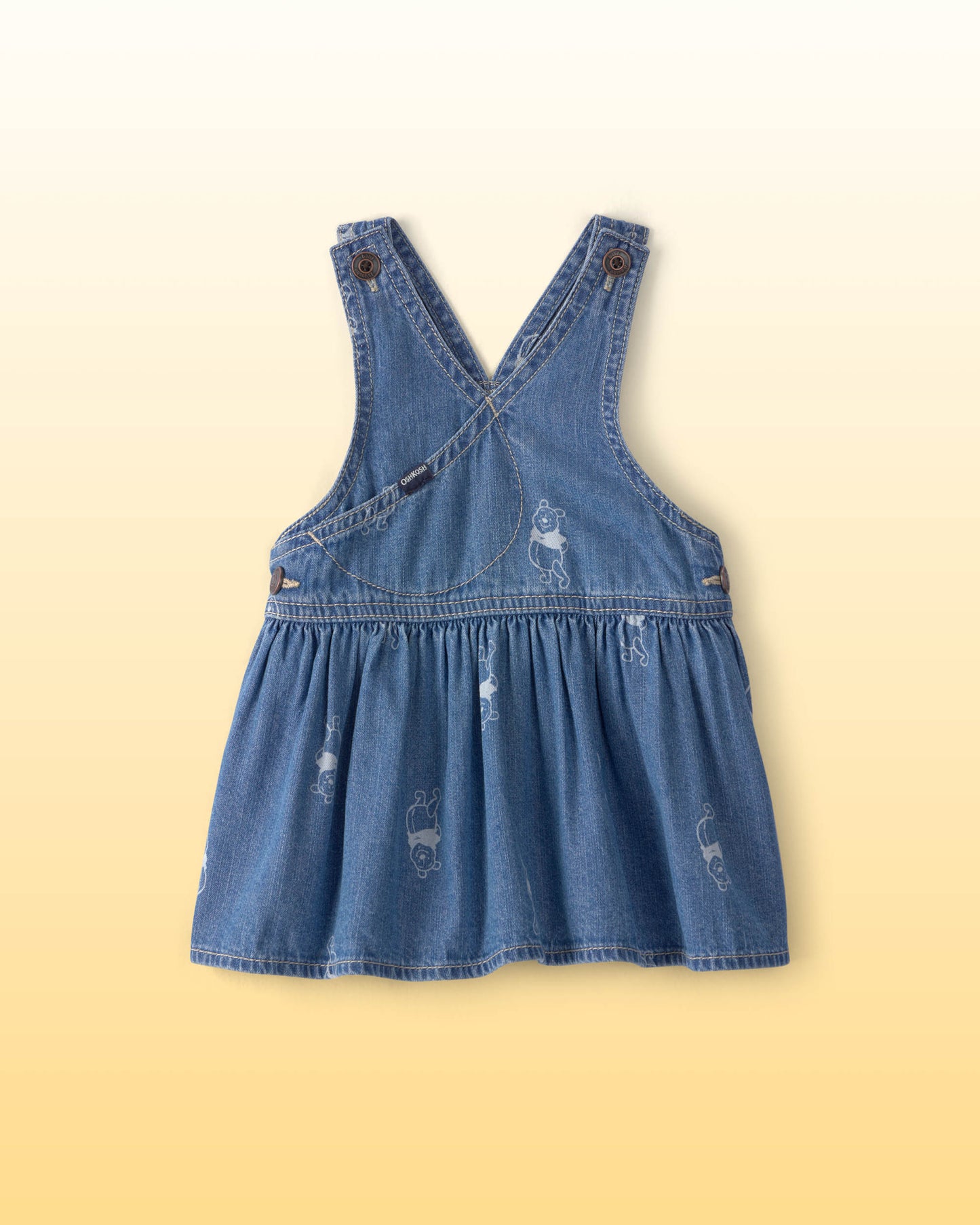 Carter's Qız Uşaq Disney© Winnie the Pooh Denim Sarğılı Etek Kombinezon - Açıq Yıkama