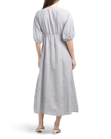 MAX STUDIO Flutter Sleeve V-neck Maxi Geyim