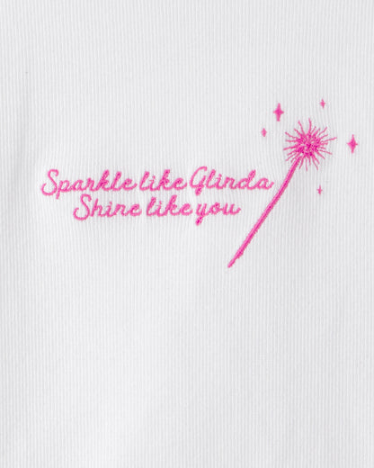 OshKosh B'gosh Qız Uşaq Wicked Glinda Ribli Bluzka - Ağ