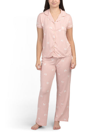 TART Qövsü Naxışlı Qısa Kollu Pijama Dəsti