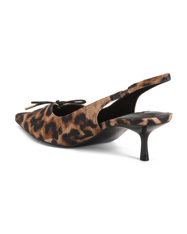 NINE WEST Anora Heyvan Naxışlı Arxadan Bağlamalı Kitten Topuqlu Ayaqqabı