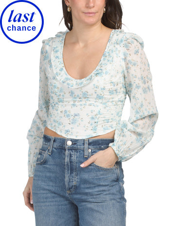 FREE PEOPLE Another Life Çiçəkli Çap Bluzka