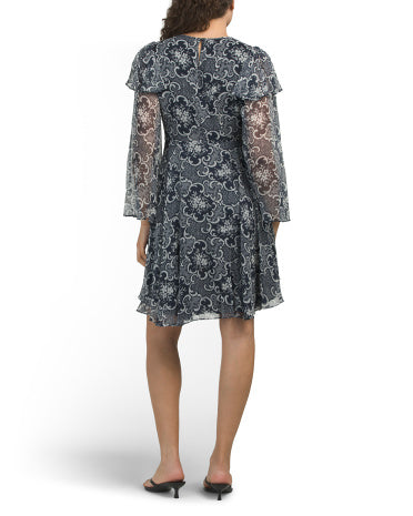 REBECCA TAYLOR Silk Rochelle Fleur Ruffle Mini Geyim