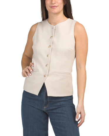 RACHEL ZOE Solid Ponte Button Down Gödəkçə