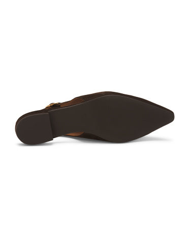 ANGEL ALARCON İspaniyada İstehsal Edilmiş Süet Sivri Burunlu Slingback Ayaqqabısı