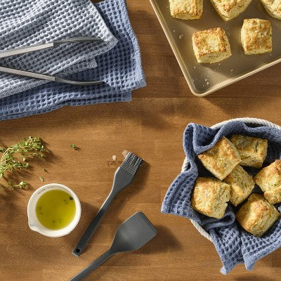 Figmint 3 Parçalı Silikon Mini Spatula Fırça Və Maşa Seti Tünd Boz