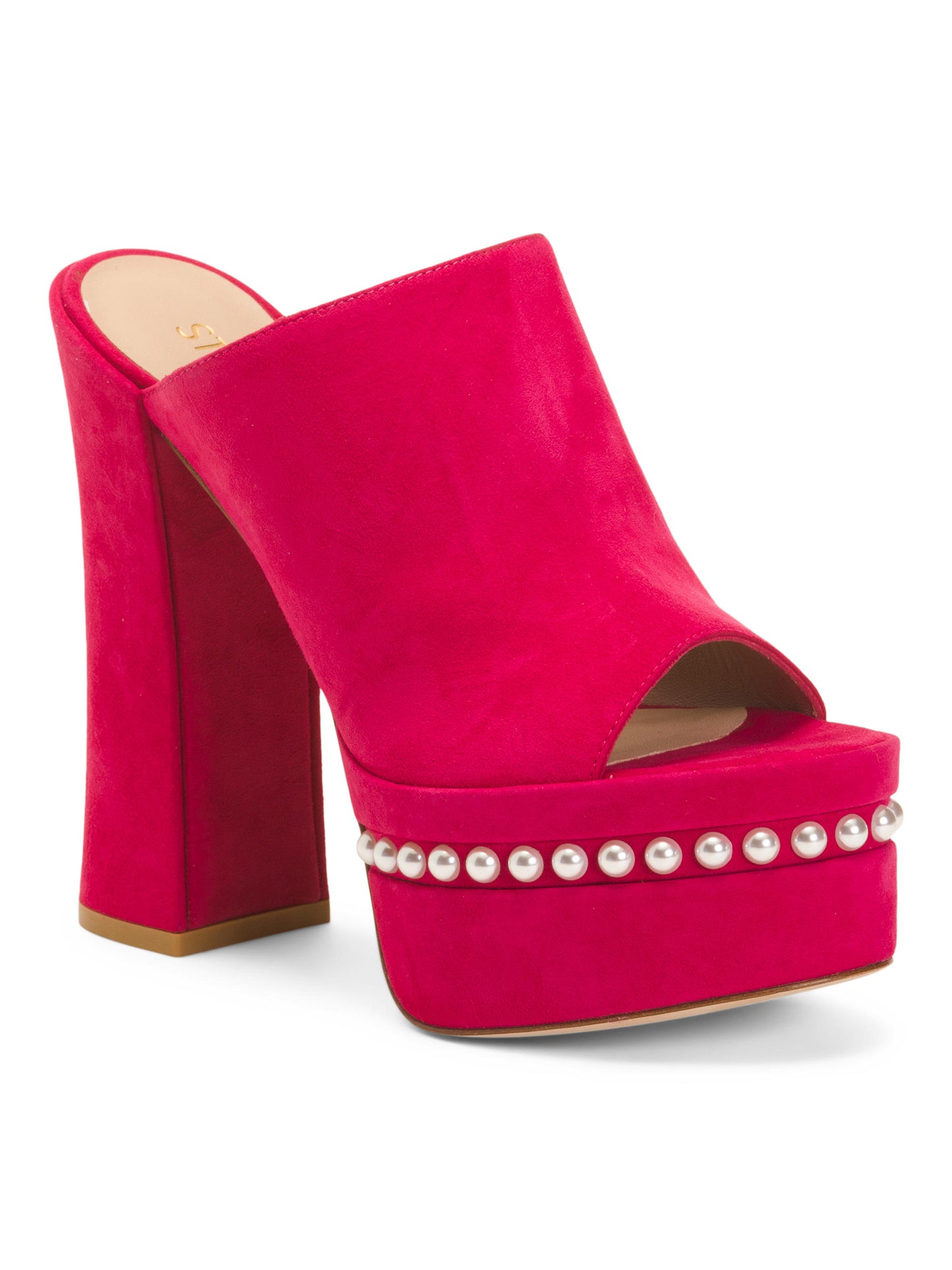 STUART WEITZMAN Made In Spain Suede Skyhigh 145 Pearl Topuqlu Sandal