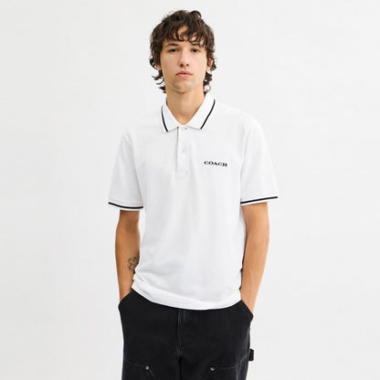 Coach Signature Trim Polo Organic Pambıqdan