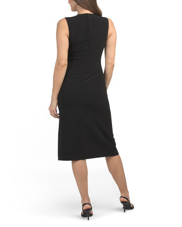 LUXELY Asimmetrik Drapeli Midi Geyim