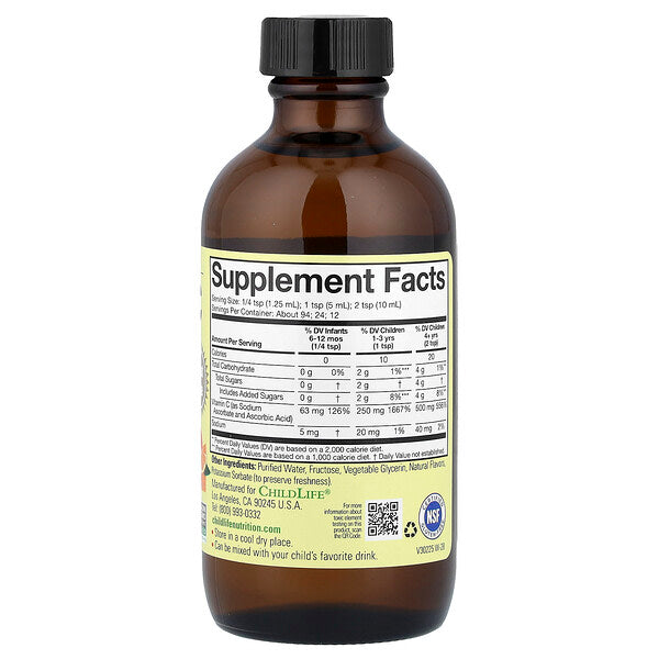 Childlife Essentials Sıvı C Vitamini Təbii Portağal 4 Fl Oz 118 Ml