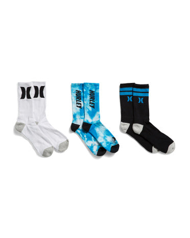 HURLEY Kişi 3-Paket Yarım Terry Crew Çorapları
