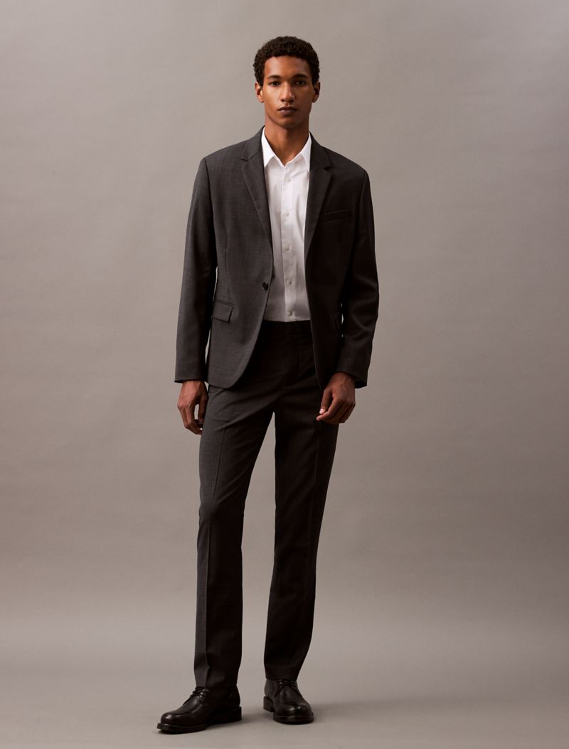 Calvin Klein Yun Qarışığı Tək Cərgəli Blazer