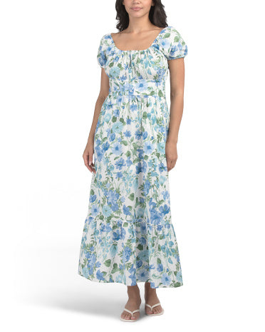LAURA ASHLEY Puff Sleeve Çiçək Desen Maxi Geyim