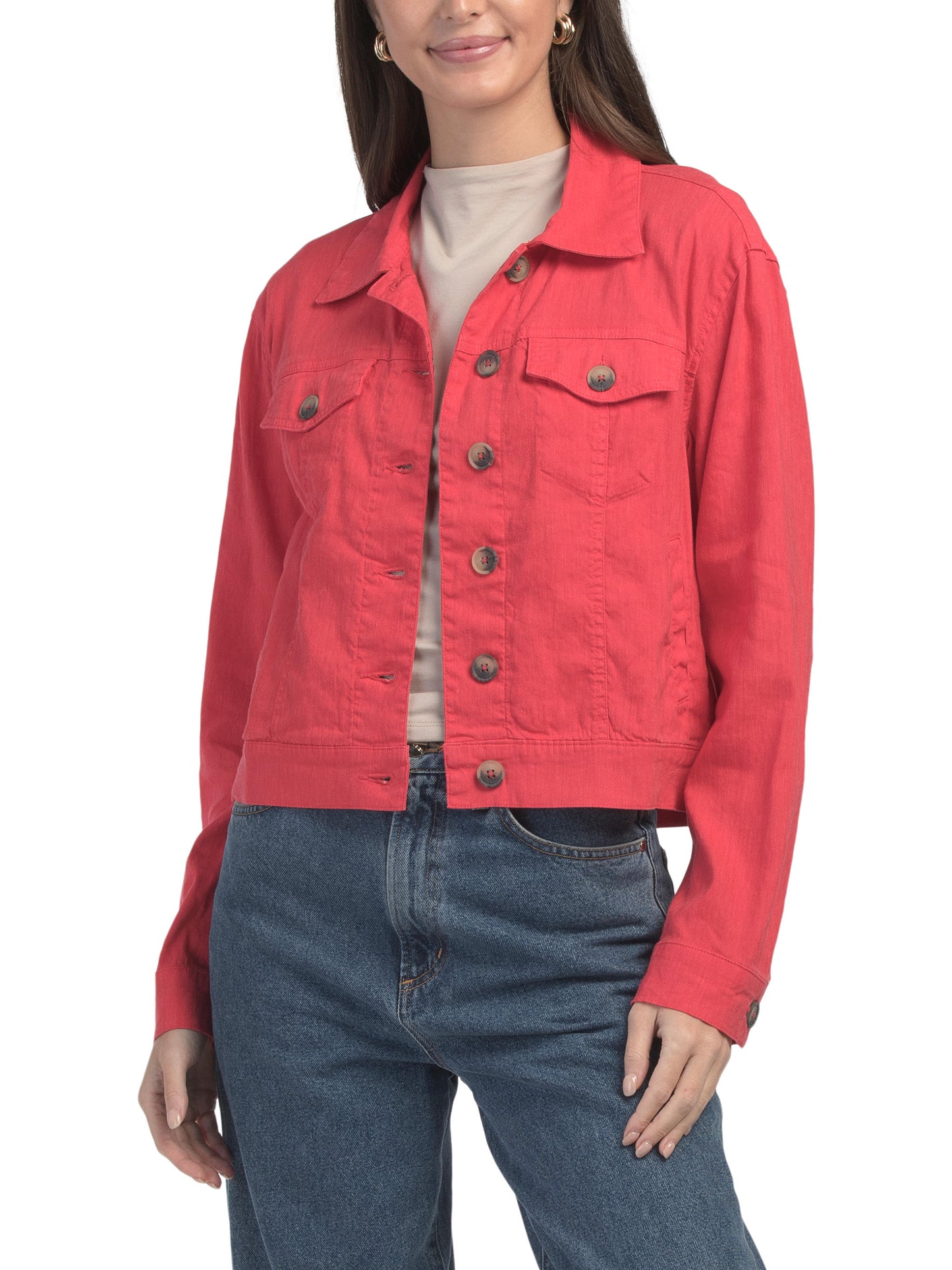 KUT FROM THE KLOTH Linen Blend Julia Semi Fit Gödəkçə