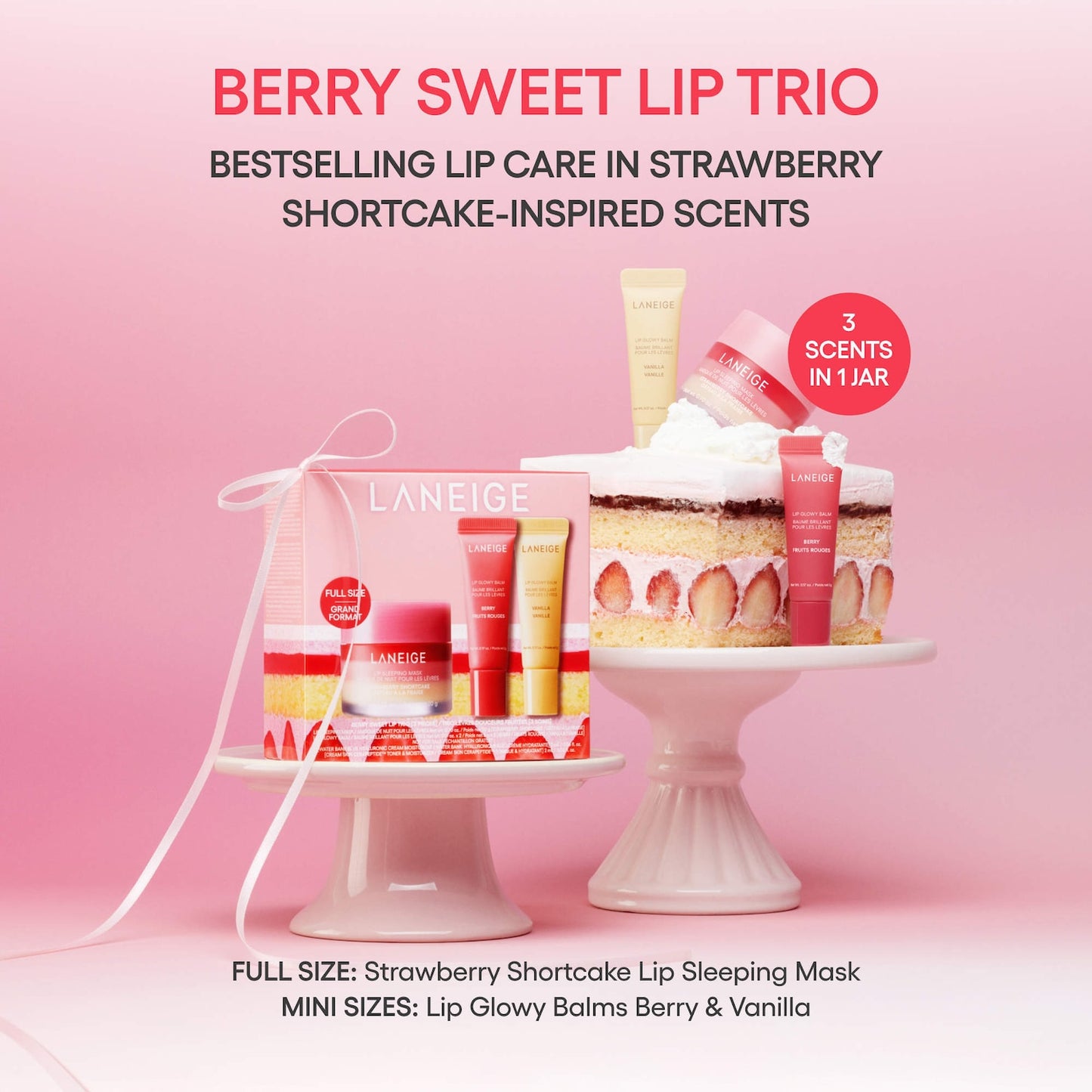 LANEIGE Giləmeyvə Şirin Dodaq Balsam Minis Trio Dəsti