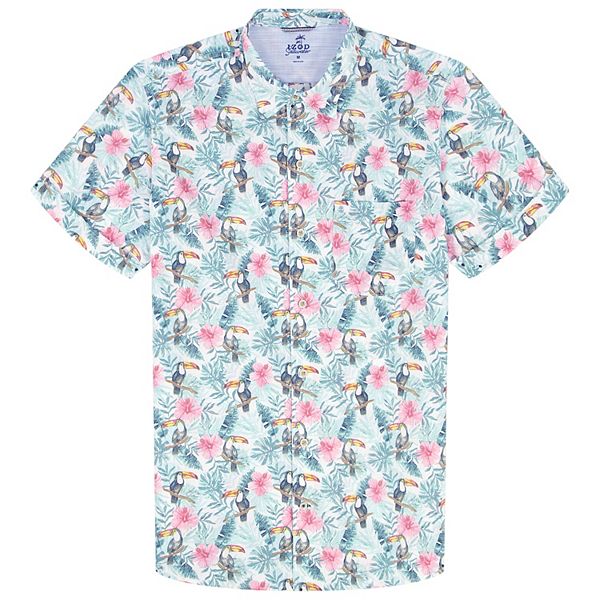 IZOD Kişi Qısa Tərəfli Chambray Köynəyi