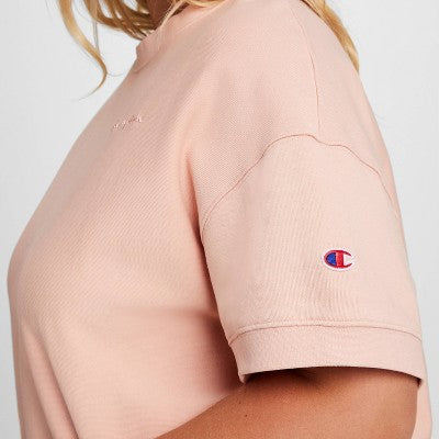 Champion Qadın Vintage Yuyulmuş Qısa Tətəkli Fleece Köynək - Çəhrayı 1X