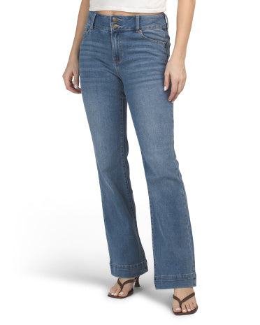 D. JEANS Yüksək Bel Butt Sculptor Fit Solution Dar Bootcut Cins