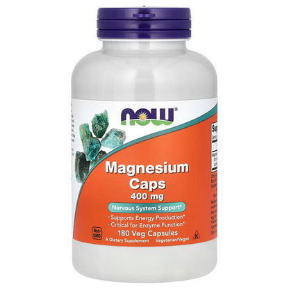 Now Foods Magnesium Caps 400 Mq 180 Vegetarian Kapsul