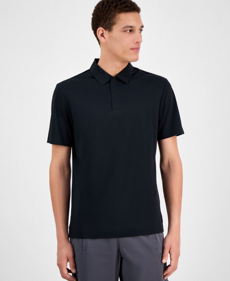 Alfani Kişi Laser Cut Qısa Tərəvəz Performans Polo Köynəyi