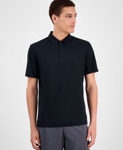 Alfani Kişi Laser Cut Qısa Tərəvəz Performans Polo Köynəyi