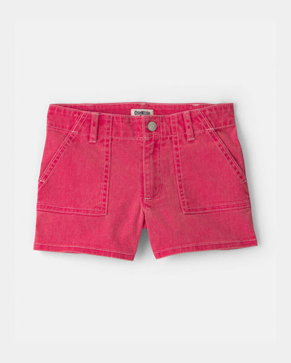 Carter's Qız Elastik Twill Şorts - Qırmızı