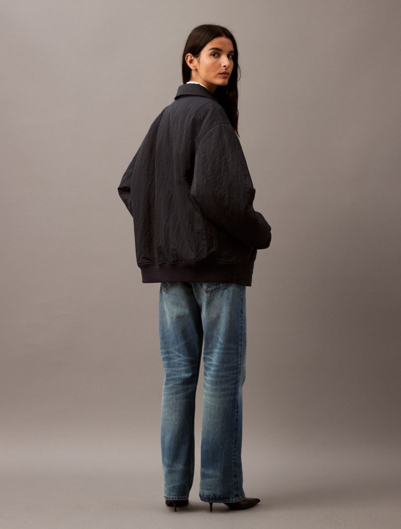 Calvin Klein Əzilmiş Nylon Bomber Gödəkçə