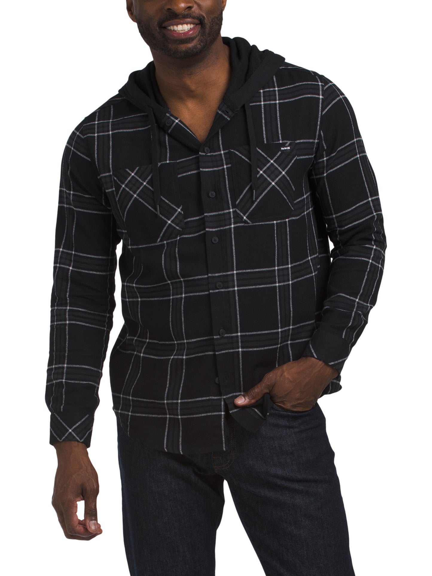 HURLEY Uzun Kollu Kapüşonlu Flannel Köynək