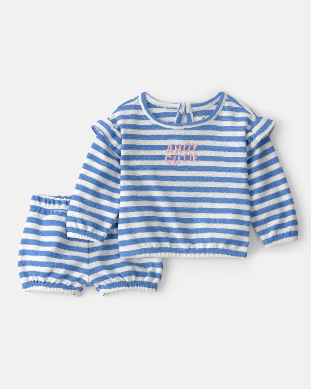 Carter's Körpə Qız 'Ahoy Cutie' 2-Parçalı Bluzka və Şortu Dəsti - Mavi