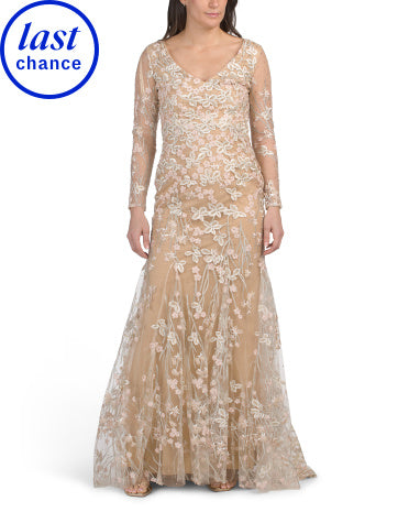 MAC DUGGAL Uzun Qollu İşəmə Geyimi