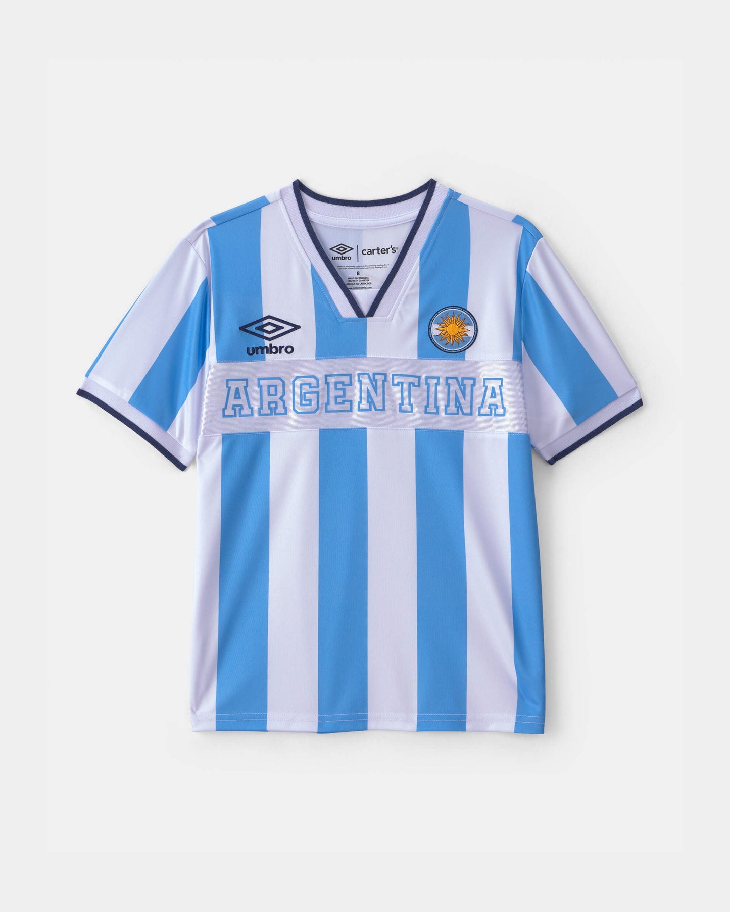 Carter's Qız Umbro Argentina Futbol Forması və Şort Dəsti - Açıq Mavi/Ağ