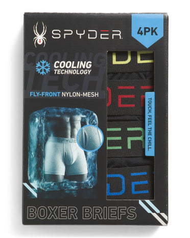 SPYDER 4-Pack Toxuculuq Buz Soyuducu Boxer Briefs