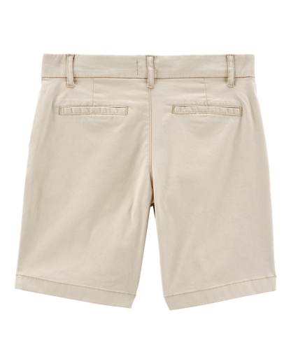 OshKosh B'gosh Qız Streç Çino Şortları - Xaki