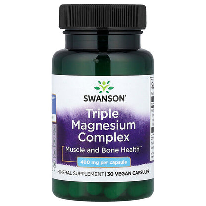 Swanson Vitamins Üçlü Maqnesium Kompleksi 400 Mq 30 Veqan Kapsula