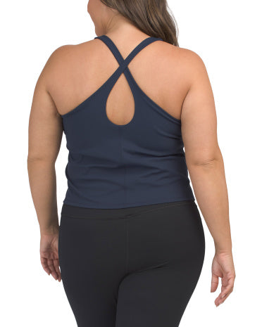 SPANX Plus Kontur Çapraz Arxada Tank Top Daxili Shelf Sütyən ilə
