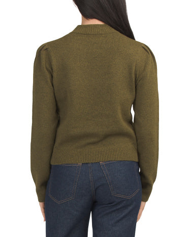 MICHAEL STARS Genova Puff Sleeve Qadın Sweater