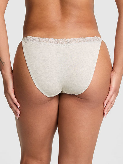 PINK Pamuklu Dantel Uçlu Bikini Tanga