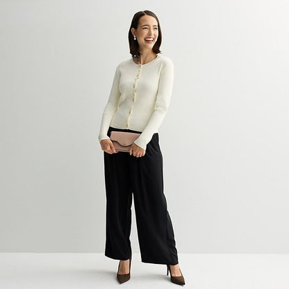 Nine West Qadın Fitləşdirilmiş Ribli Rib Yaxası Sculpt Kardiqan