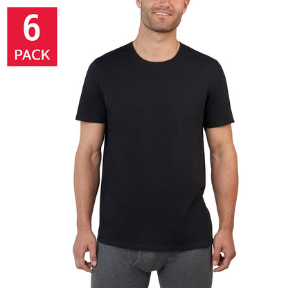 Kirkland Signature Kişi Orta Ağırlıqlı Crew Köynək, 6-pack, Ağ