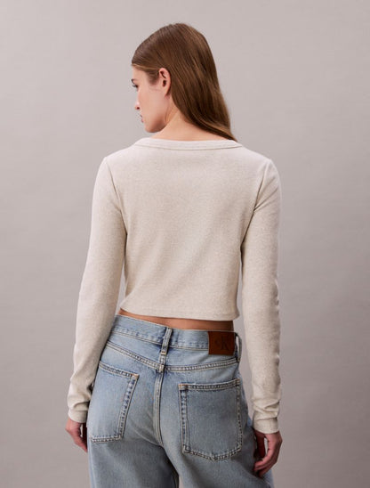 Calvin Klein Rib Cropped Cardigan Qadın Kardiqanı