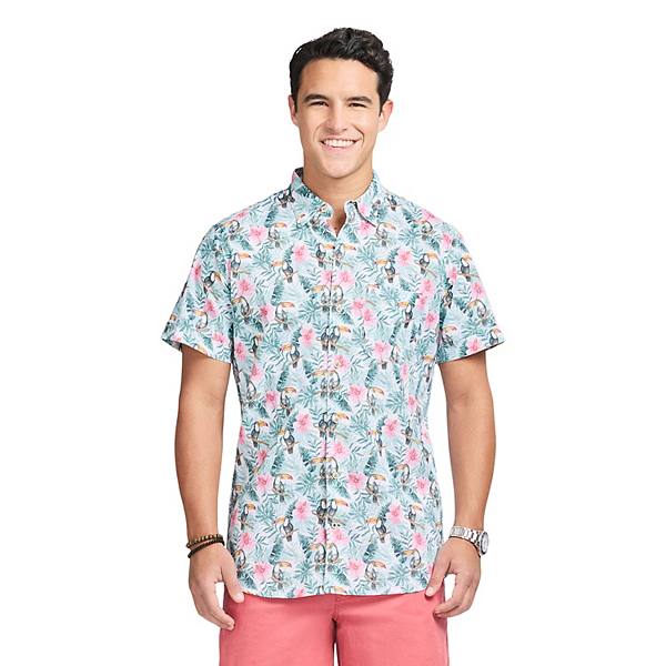 IZOD Kişi Qısa Tərəfli Chambray Köynəyi
