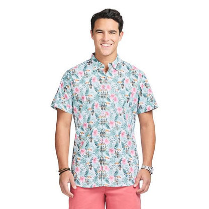 IZOD Kişi Qısa Tərəfli Chambray Köynəyi