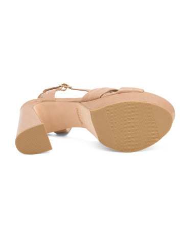 BERNARDO Made In Brazil Leather Veronika Platforma Topuqlu Sandalı