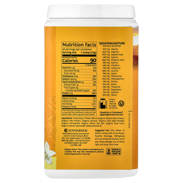 Sunwarrior Classic Plus Protein Vanil 750 G