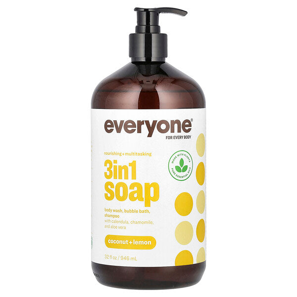 Everyone 3 In 1 Sabun Kokos Limon 32 Fl Oz 946 Ml