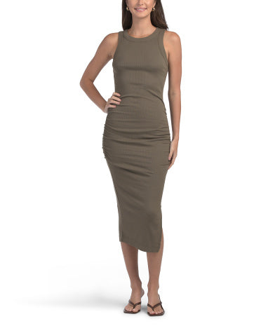 MICHAEL STARS Made In Usa Wren Ruched Midi Dress