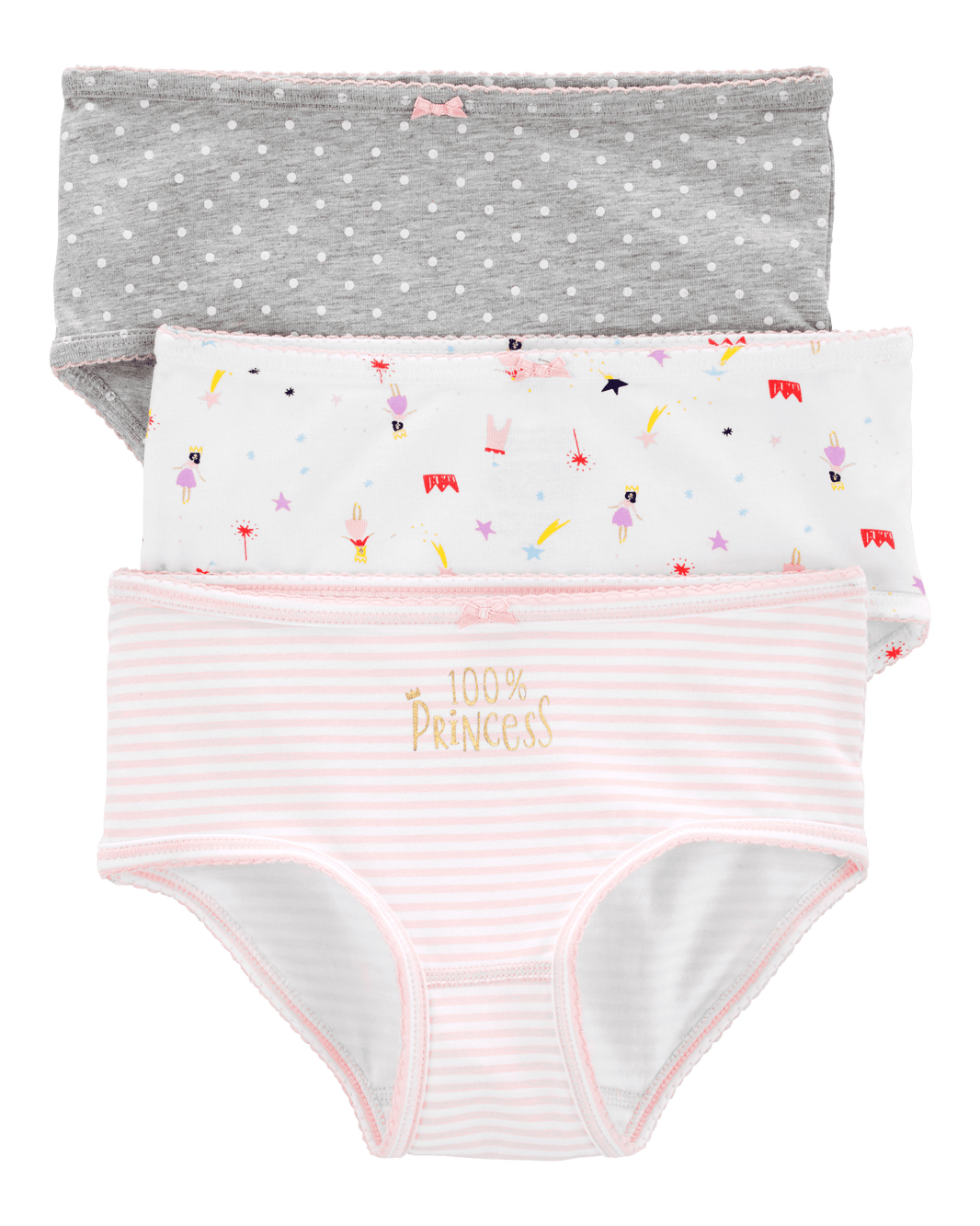 Carter's 3-Pack Prinsesa Naxışlı Pambıq Donlar YoxYox