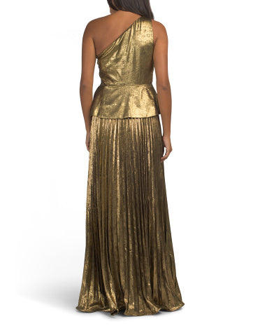 TAYLOR Bir Omuzlu Metalik Peplum Geyim